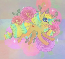 Size: 1117x1021 | Tagged: safe, artist:cutesykill, applejack, earth pony, pony, g4, flower, rose, solo, sparkles