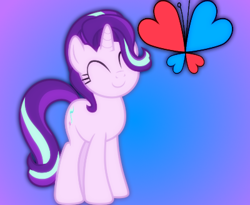 Size: 400x328 | Tagged: safe, starlight glimmer, butterfly, g4, profile picture, smiling