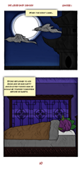 Size: 592x1280 | Tagged: safe, artist:spike-love, spike, anthro, comic:the legendary dragon story, g4, comic, decoration, full moon, happy, moon, moonlight, night, room, sky, sleeping, temple