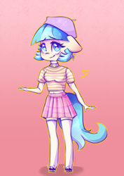 Size: 2150x3035 | Tagged: safe, artist:pozya1007, coco pommel, earth pony, anthro, unguligrade anthro, g4, clothes, cute, high res, solo