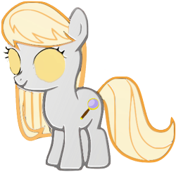 Size: 382x375 | Tagged: artist needed, safe, oc, oc only, oc:ruby, oc:ruby (story of the blanks), earth pony, ghost, ghost pony, pony, story of the blanks, blank eyes, female, filly, foal, full body, simple background, smiling, solo, standing, tail, transparent background, transparent mane, yellow eyes