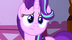 Size: 1920x1080 | Tagged: safe, edit, edited screencap, screencap, sound edit, starlight glimmer, pony, unicorn, fame and misfortune, g4, season 7, animated, blinking, bust, cute, female, frown, glimmerbetes, horn, looking at you, mare, portrait, sad, sadface glimmer, sadlight glimmer, sadorable, solo, sound, squee, webm