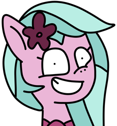 Size: 930x1000 | Tagged: safe, artist:jadeharmony, dahlia, earth pony, pony, g5, my little pony: tell your tale, neighfever, spoiler:g5, spoiler:my little pony: tell your tale, spoiler:tyts01e16, crazy face, faic, grin, simple background, smiling, solo, transparent background