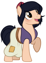 Size: 600x834 | Tagged: safe, artist:tsetsera, earth pony, pony, aladdin, clothes, disney, hat, looking up, male, open mouth, open smile, ponified, raised hoof, simple background, smiling, solo, stallion, transparent background, vector