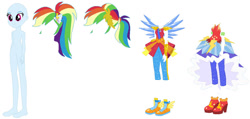 Size: 1024x488 | Tagged: safe, artist:selenaede, rainbow dash, equestria girls, legend of everfree, base, crystal guardian, crystal wings, simple background, solo, white background, wings