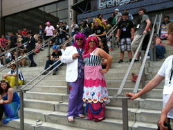Size: 648x484 | Tagged: safe, pinkie pie, human, bronycon, bronycon 2012, clothes, cosplay, costume, irl, irl human, photo