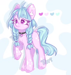 Size: 1800x1900 | Tagged: safe, artist:lio_lemon, oc, oc only, earth pony, pony, braided pigtails, dock, earth pony oc, eyebrows, eyebrows visible through hair, female, mare, raised hoof, solo, tail