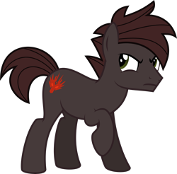 Size: 4073x4000 | Tagged: safe, artist:melisareb, oc, oc only, oc:ryuga, earth pony, pony, absurd resolution, angry, male, raised hoof, simple background, solo, stallion, transparent background, vector