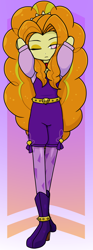 Size: 740x2000 | Tagged: safe, artist:batipin, adagio dazzle, human, equestria girls, g4, arm behind head, breasts, female, looking at you, one eye closed, solo