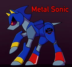 Size: 2048x1924 | Tagged: safe, artist:cloudthecat3, pony, robot, robot pony, metal sonic, ponified, solo, sonic the hedgehog, sonic the hedgehog (series)