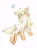 Size: 1501x2049 | Tagged: safe, artist:weiting89100955, applejack, butterfly, earth pony, pony, blushing, cute, female, freckles, hatless, jackabetes, mare, missing accessory, simple background, solo, white background