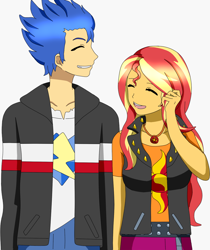 Size: 1028x1222 | Tagged: safe, artist:grayeyescrying, flash sentry, sunset shimmer, human, equestria girls, g4, female, male, ship:flashimmer, shipping, straight