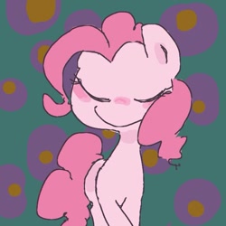 Size: 600x600 | Tagged: safe, artist:um89s, artist:ume89s, pinkie pie, earth pony, pony, g4, abstract background, eyes closed, female, mare, solo