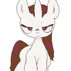 Size: 600x600 | Tagged: safe, artist:um89s, artist:ume89s, oc, oc only, pony, unicorn, horn, looking at you, simple background, solo, white background