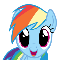Size: 2393x2303 | Tagged: safe, artist:readingismagic, rainbow dash, pegasus, pony, g4, games ponies play, season 3, close-up, cute, daaaaaaaaaaaw, dashabetes, dilated pupils, female, hasbro is trying to murder us, high res, hnnng, mare, open mouth, open smile, simple background, smiling, solo, transparent background, vector