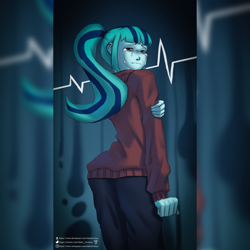 Size: 4000x4000 | Tagged: safe, artist:haku nichiya, sonata dusk, human, equestria girls, g4, sad, solo