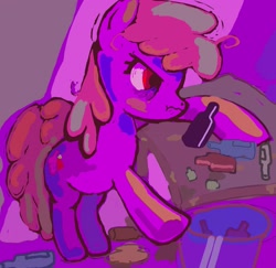 Size: 2047x1988 | Tagged: safe, artist:mandumustbasukanemen, berry punch, berryshine, earth pony, pony, g4, bottle, drunk, go home you're drunk, solo
