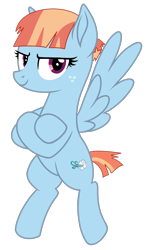 Size: 1428x2391 | Tagged: safe, artist:starshade, artist:twilyisbestpone, windy whistles, pegasus, pony, g4, base used, crossed arms, crossed hooves, determined, determined look, determined smile, female, flying, freckles, looking at you, mare, simple background, smiling, smiling at you, smirk, solo, spread wings, transparent background, wings