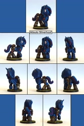 Size: 2258x3372 | Tagged: safe, artist:ubrosis, oc, oc only, oc:atisuto silverhoof, pony, unicorn, bag, boots, clothes, cowl, craft, high res, male, miniature, photo, saddle bag, sculpture, shoes, solo, stallion