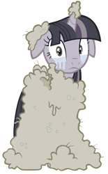 Size: 2478x4000 | Tagged: safe, artist:tardifice, artist:wardex101, edit, twilight sparkle, alicorn, pony, g4, the saddle row review, crying, crylight sparkle, discorded, discorded twilight, dust, female, floppy ears, high res, mare, simple background, solo, transparent background, twilight sparkle (alicorn), twilight tragedy, vector