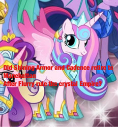 Size: 640x691 | Tagged: safe, edit, gameloft, princess cadance, princess celestia, princess flurry heart, shining armor, twilight sparkle, alicorn, pony, g4, my little pony: magic princess, the last problem, female, hoof shoes, mare, older, older flurry heart, older twilight, older twilight sparkle (alicorn), question, twilight sparkle (alicorn)