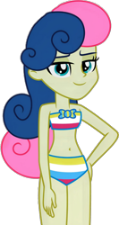 Size: 2160x4065 | Tagged: safe, artist:gameboss375, bon bon, sweetie drops, human, equestria girls, g4, bare shoulders, bikini, clothes, female, looking at you, simple background, sleeveless, solo, swimsuit, transparent background