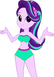 Size: 1376x1952 | Tagged: safe, artist:gameboss375, starlight glimmer, human, equestria girls, g4, bare shoulders, bikini, clothes, cute, female, simple background, sleeveless, solo, swimsuit, transparent background
