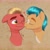 Size: 3158x3158 | Tagged: safe, artist:haruh_ink, hitch trailblazer, sprout cloverleaf, earth pony, pony, g5, my little pony: a new generation, blushing, cheek kiss, duo, eyes closed, gay, heart, high res, kissing, male, ship:clovertrail, shipping, signature, simple background, stallion