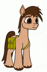 Size: 533x810 | Tagged: safe, artist:dsb71013, oc, oc only, oc:night cap, earth pony, pony, g5, animated, bag, ear flick, earth pony oc, full body, gif, hooves, loop, male, simple background, solo, stallion, standing, unshorn fetlocks, white background