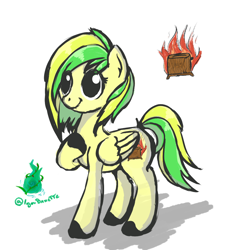 Size: 858x914 | Tagged: safe, artist:igorbanette, oc, oc only, oc:wooden toaster, pegasus, pony, simple background, solo, white background