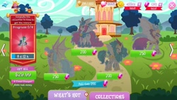Size: 1136x640 | Tagged: safe, gameloft, idw, princess amore, princess skystar, queen novo, queen parabola, rain shine, alicorn, bat pony, bat pony alicorn, classical hippogriff, hippogriff, kirin, parasprite, pony, winged kirin, zebra, zebra alicorn, g4, my little pony: magic princess, my little pony: the movie, alicornified, amorecorn, armor, bat wings, female, game screencap, horn, idw showified, mare, race swap, wings