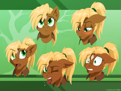 Size: 1600x1200 | Tagged: safe, artist:willoillo, oc, oc only, oc:threnody, pegasus, pony, fallout equestria, fallout equestria: speak, bust, emotes, fanfic art, one eye closed, solo, tongue out