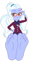 Size: 2900x6900 | Tagged: safe, artist:marcorulezzz, edit, sugarcoat, human, equestria girls, g4, my little pony equestria girls: friendship games, absurd resolution, barefoot, base used, bowtie, clothes, crystal prep academy uniform, feet, female, fetish, foot fetish, foot focus, hairclip, plaid skirt, pleated skirt, school uniform, simple background, skirt, soles, solo, toes, transparent background, vector