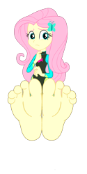Size: 2000x4000 | Tagged: safe, artist:marcorulezzz, edit, fluttershy, human, equestria girls, equestria girls specials, g4, my little pony equestria girls: better together, my little pony equestria girls: forgotten friendship, barefoot, base used, clothes, feet, fetish, flutterfeet, fluttershy's wetsuit, foot fetish, foot focus, simple background, soles, solo, swimsuit, toes, transparent background, vector, wetsuit