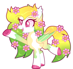 Size: 1280x1221 | Tagged: safe, artist:lilywolfpie, oc, bat pony, pony, base used, female, flower, flower in hair, mare, simple background, solo, transparent background