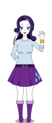 Size: 600x1400 | Tagged: safe, rarity, human, equestria girls, g4, belt, boots, clothes, humanized, jewelry, kisekae, shirt, shoes, simple background, skirt, solo, transparent background