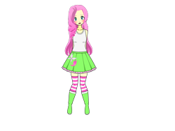 Size: 800x600 | Tagged: safe, artist:unicornsmuf1, fluttershy, human, equestria girls, g4, boots, clothes, humanized, kisekae, shirt, shoes, simple background, skirt, socks, solo, striped socks, transparent background