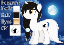 Size: 2488x1756 | Tagged: safe, artist:cindystarlight, oc, oc:roxanne moonwolf, pony, unicorn, base used, female, mare, reference sheet, solo