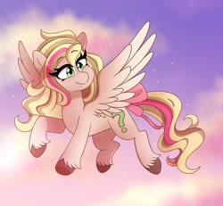 Size: 2964x2736 | Tagged: safe, artist:emera33, oc, oc only, pegasus, pony, cloud, flying, happy, high res, smiling, solo, spread wings, unshorn fetlocks, wings