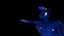 Size: 1920x1080 | Tagged: safe, artist:poopypopa, oc, oc only, pegasus, anthro, 3d, black background, kai, simple background, solo