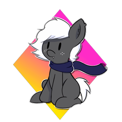 Size: 3500x3500 | Tagged: safe, artist:akenza, oc, oc only, oc:keyah, bat pony, pony, atg 2022, female, filly, foal, high res, newbie artist training grounds, simple background, sitting, solo, transparent background, white hair, white mane, younger