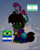 Size: 205x256 | Tagged: safe, pinkie pie, oc, oc:tomasgrassi, earth pony, pony, pony town, g4, backpack, brazil, clothes, hat, jacket, lantern, pants, plushie, republica de lyra, scarf, snow, united provinces of the río de la plata