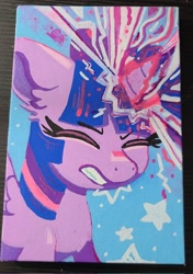 Size: 1444x2048 | Tagged: safe, artist:lbrcloud, twilight sparkle, alicorn, pony, g4, abstract background, magic, solo, traditional art, twilight sparkle (alicorn)