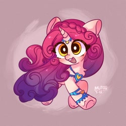 Size: 2000x2000 | Tagged: safe, artist:sunny berry, princess amore, pony, unicorn, g4, adoramore, amorebetes, curly hair, cute, female, high res, mare, open mouth, open smile, running, smiling, solo, wide eyes
