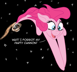 Size: 1843x1718 | Tagged: safe, artist:doodledonutart, pinkie pie, earth pony, pony, g4, black hole, black hole physics, cartoon physics, comic, newbie artist training grounds, pinkie being pinkie, pinkie physics, solo, space, spaghettification