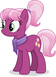 Size: 3423x4692 | Tagged: safe, artist:anime-equestria, cheerilee, earth pony, pony, g4, absurd resolution, alternate hairstyle, clothes, female, mare, ponytail, scarf, simple background, smiling, solo, transparent background, vector