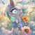 Size: 3500x3500 | Tagged: safe, artist:waterfall dream, oc, oc only, oc:shirley flow, bird, pegasus, pony, g5, blue eyes, clothes, confetti, female, flower, g5 oc, happy birthday, high res, jewelry, mare, necktie, oda 1997, oda 997, open mouth, pegasus oc, solo