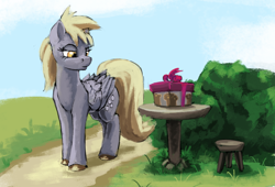 Size: 1140x777 | Tagged: safe, artist:da-exile, derpy hooves, pegasus, pony, g4, atg 2020, newbie artist training grounds, present, solo