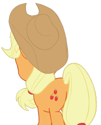 Size: 1280x1587 | Tagged: safe, artist:benpictures1, applejack, earth pony, pony, g4, my little pony: rainbow roadtrip, applebutt, applejack's hat, butt, clothes, cowboy hat, cute, female, hat, inkscape, jackabetes, looking at someone, mare, plot, rear, simple background, solo, transparent background, vector