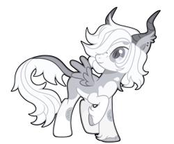 Size: 3600x3000 | Tagged: safe, artist:kreedie, oc, oc only, bat pony, hybrid, kirin, pegasus, pony, bat pony oc, high res, simple background, solo, transparent background